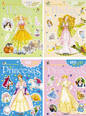 MI LIBRO BRILLANTRE DE HADAS Y PRINCESAS CON PEGATINA
