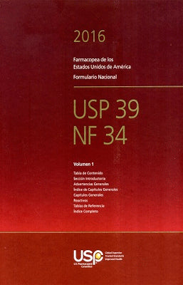 2016 FARMACOPEA DE LOS ESTADOS UNIDOS FORMULARIO NACIONAL USP 39 NF 34  VOLUMENES 4 MAS SUPLEMENTO