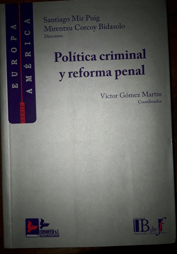 POLITICA CRIMINAL Y REFORMA PENAL